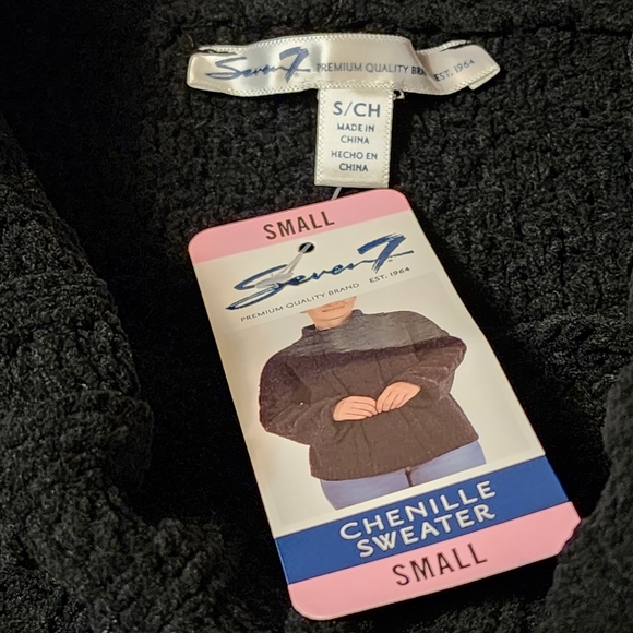 Seven7 Black Chenille Cowl Neck Sweater - Picture 9 of 14